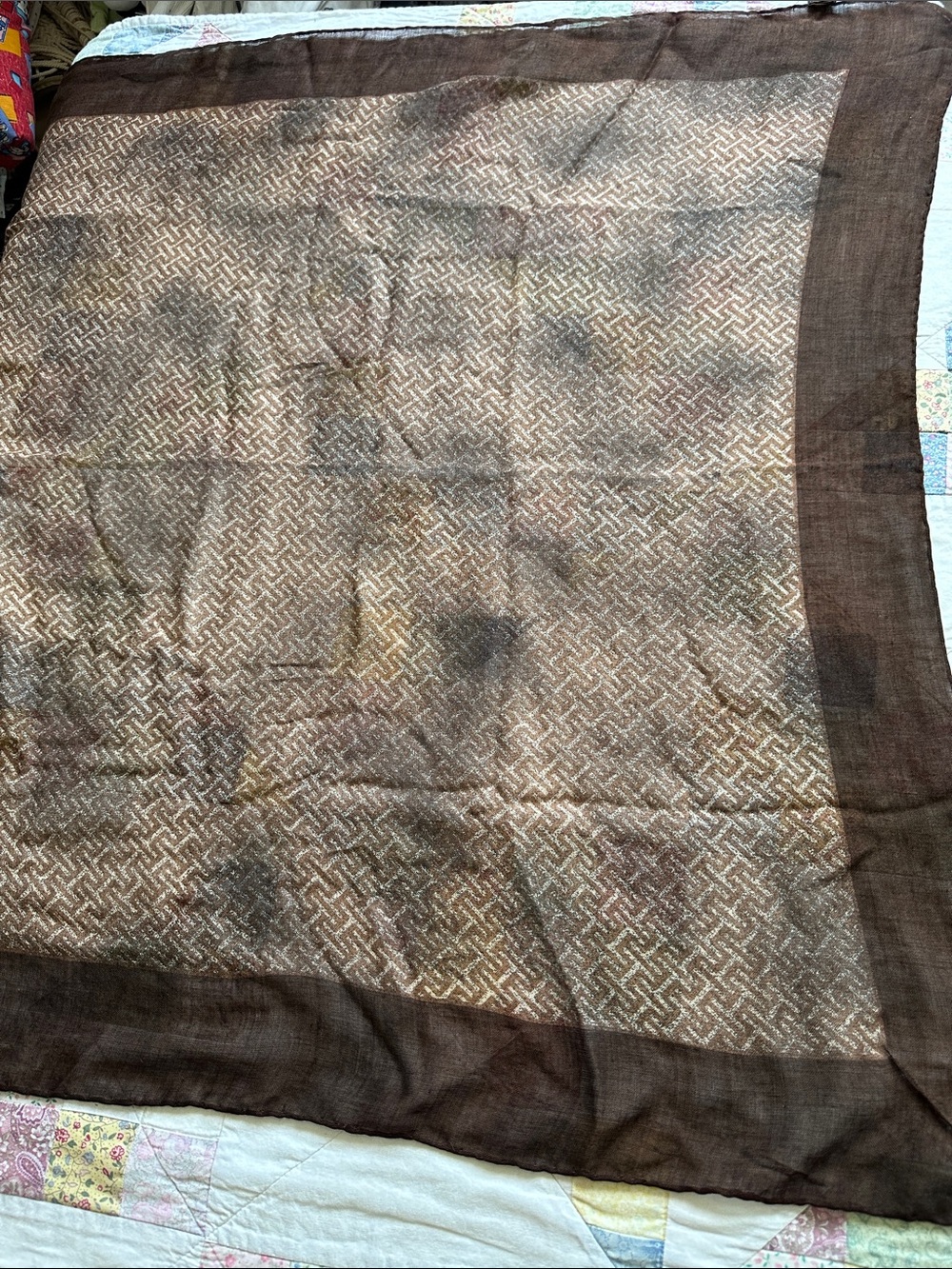 X—Dark Brown Sheer Scarf - Lightweight Layering Accessory